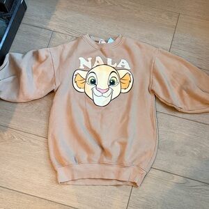 Zara Tan Nala Graphic Crewneck Sweatshirt